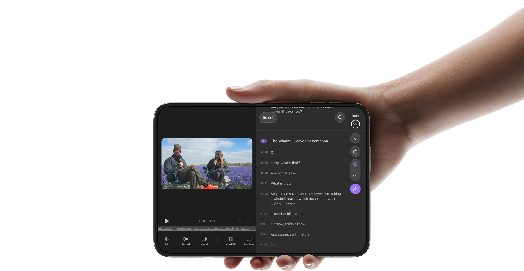 ویرایش ویدیو روی نمایشگر داخلی آیفون Duo