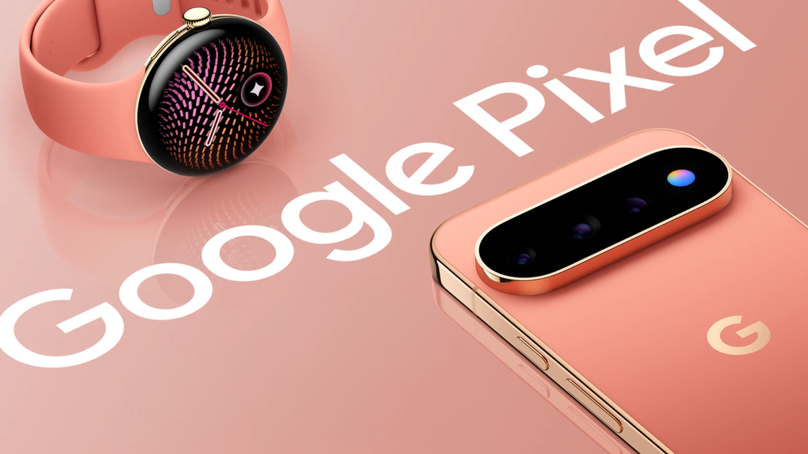 رندر رسمی Google Pixel 11 و Pixel Watch 5 با رنگ مرجانی